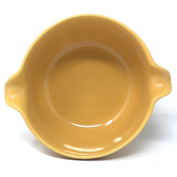 MCM Lotus Stoneware Bowl VTG Yellow Double Spout Pour Gravy/Sauce - Picture 4 of 8